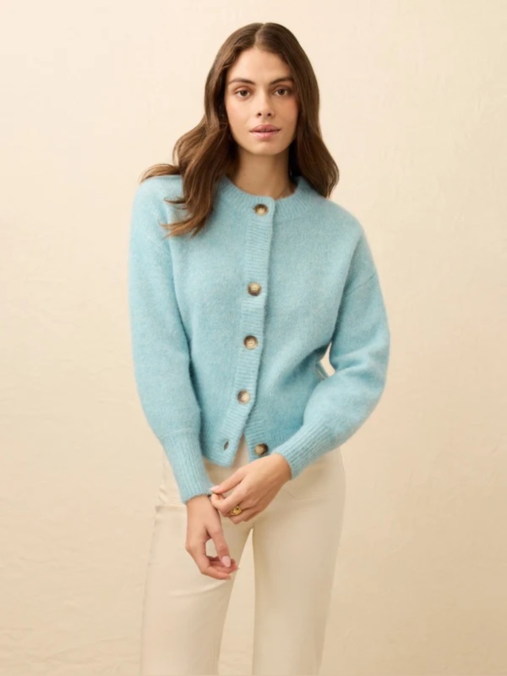 FAHERTY Alpine Cozy Cardigan in Lake Blue XS